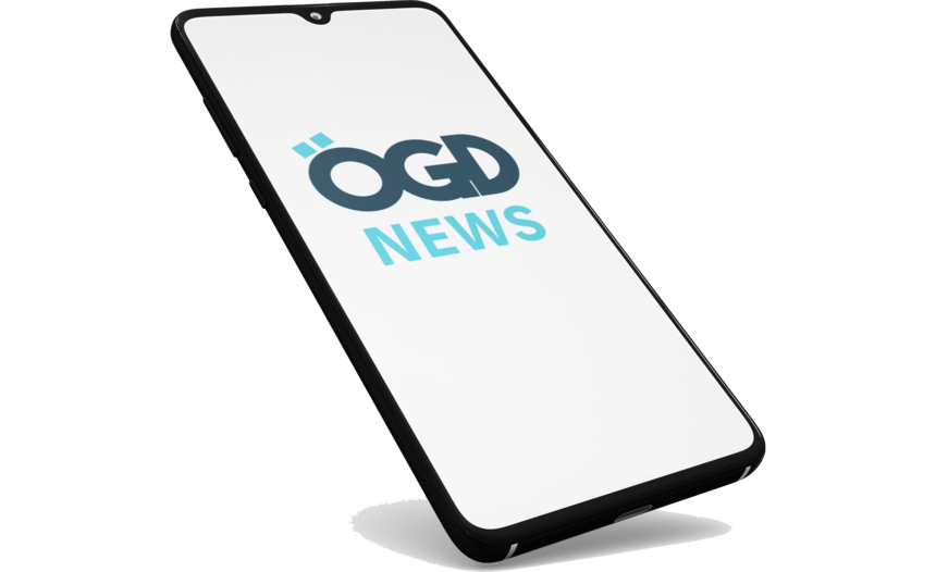Das Bild zeigt ein Handy mit dem Startbildschirm der App „ÖGD NEWS“