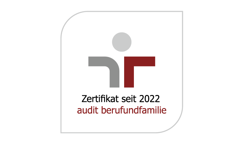 Das Bild zeigt das Logo für die Teilnahme seit 2002 am Audit Beruf und Familie