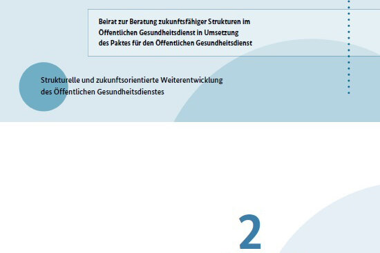 Das Bild zeigt das Cover des Berichtes des Beirates Pakt ÖGD